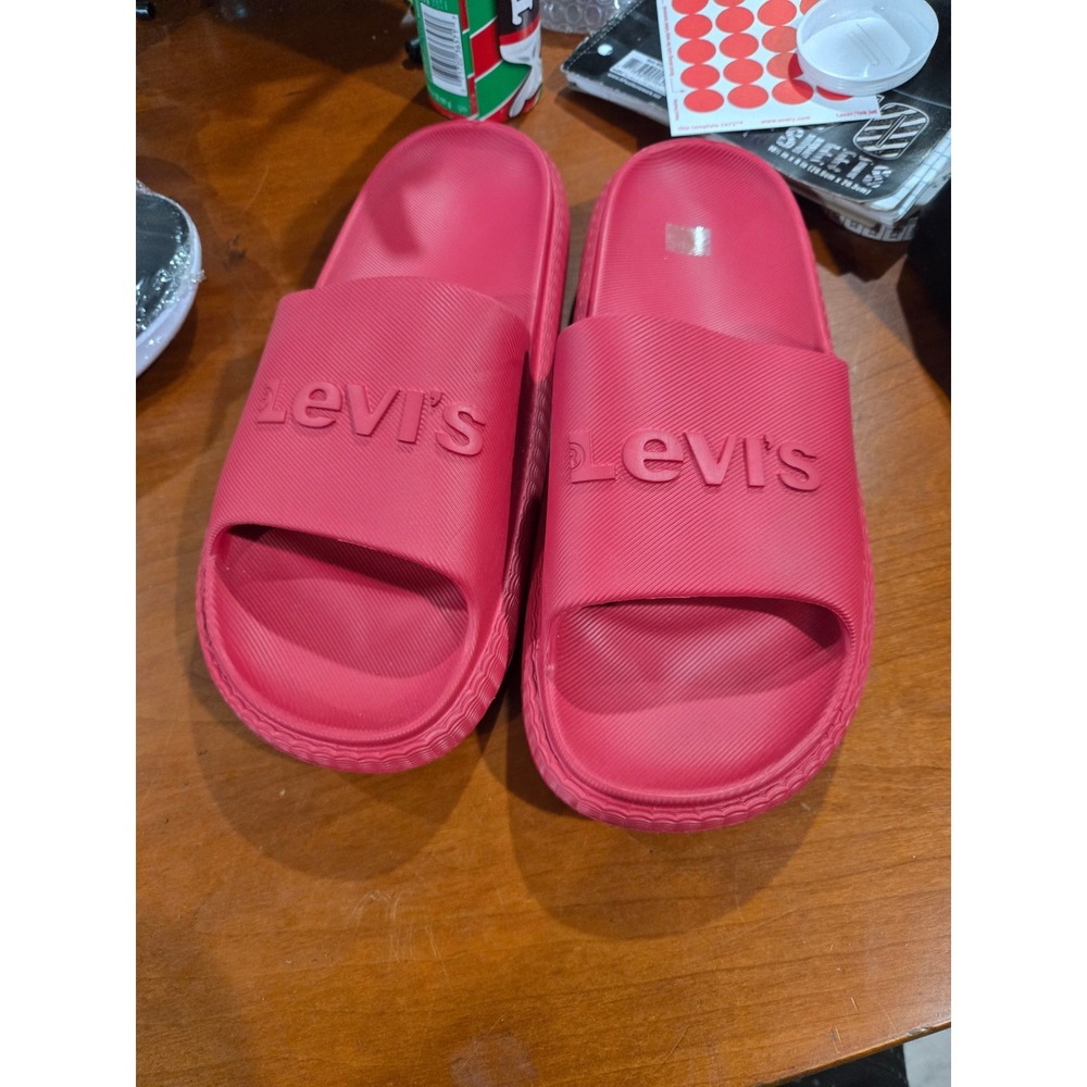 Levis June Next Red Slide Sandals EVA Upper Mens Size 9 Slip On Shoes